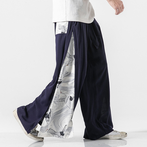 20夏汉服风棉麻薄款宽松九分长裤飘逸阔腿裙裤 K72/P85 控108图片