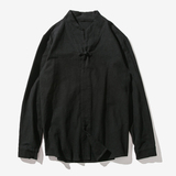 20秋冬大码日系风盘扣棉麻汉服衬衫立领亚麻外套男C33/P65，男装衬衫，钱塘713