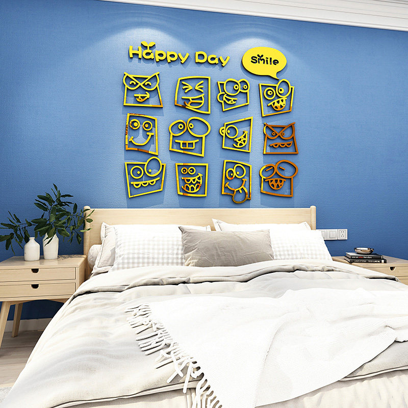 搞怪表情3d立体墙贴客厅沙发背景墙壁贴画电视墙面装饰贴纸ins风,家居饰品,软装墙贴,淘宝优惠券,粉丝福利购,淘宝优惠卷
