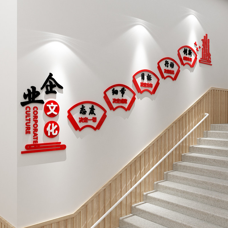 楼梯贴台阶企业文化墙面办公室装饰员工激励志标语公司会议室布置,家居饰品,软装墙贴,淘宝优惠券,粉丝福利购,淘宝优惠卷