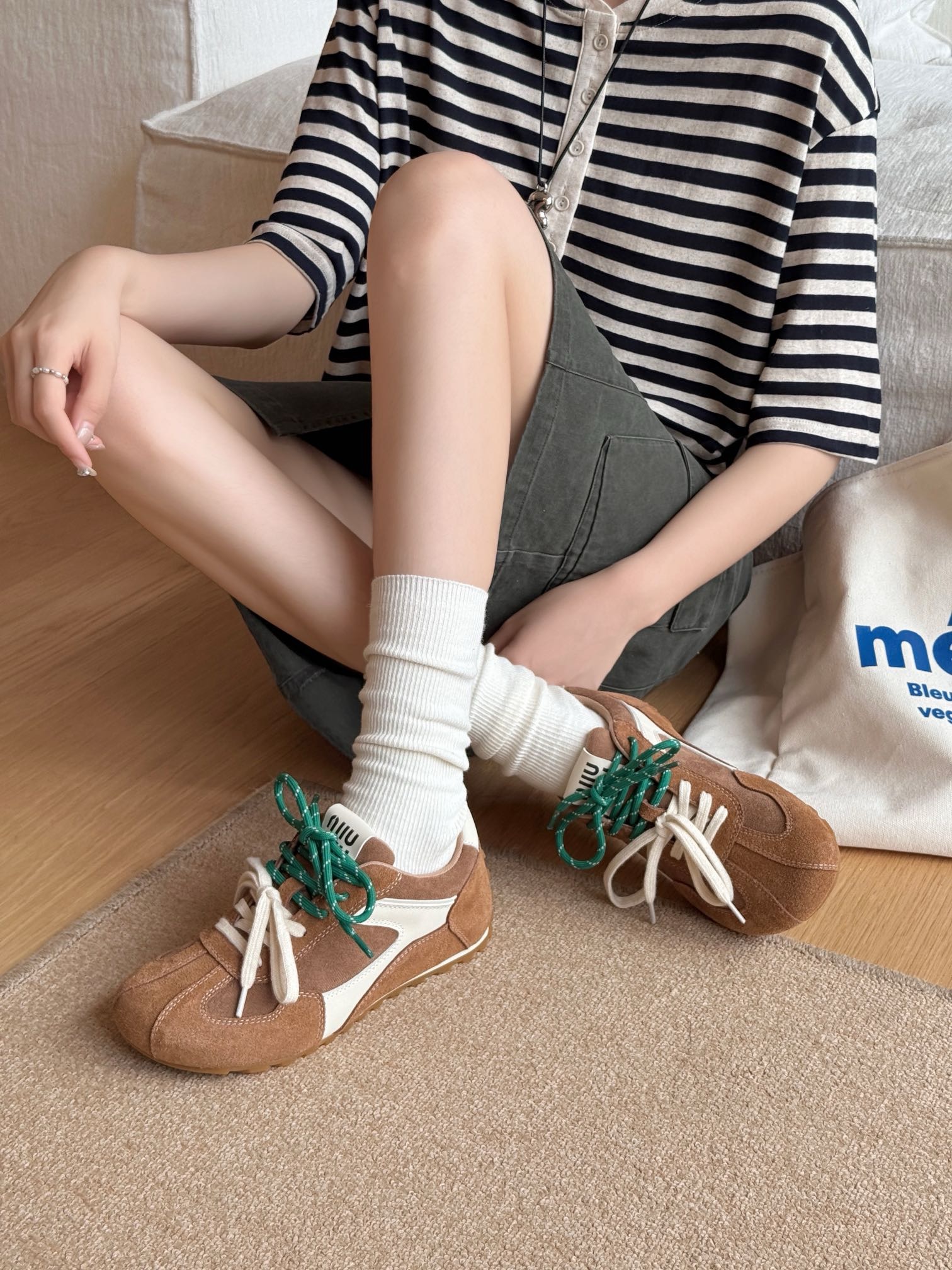 真皮德训鞋女2025秋新款厚底百搭复古软底拼色阿甘系带休闲运动鞋