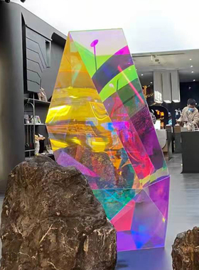 落地菱形炫彩幻彩摆件飞燕亚克力