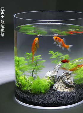 圆柱形金鱼缸圆桶鱼缸圆形乌龟缸