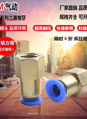 气动管铜快速接头 TPM内螺纹直通TPCF4-M5/6-01/8-02/10-03/12-04