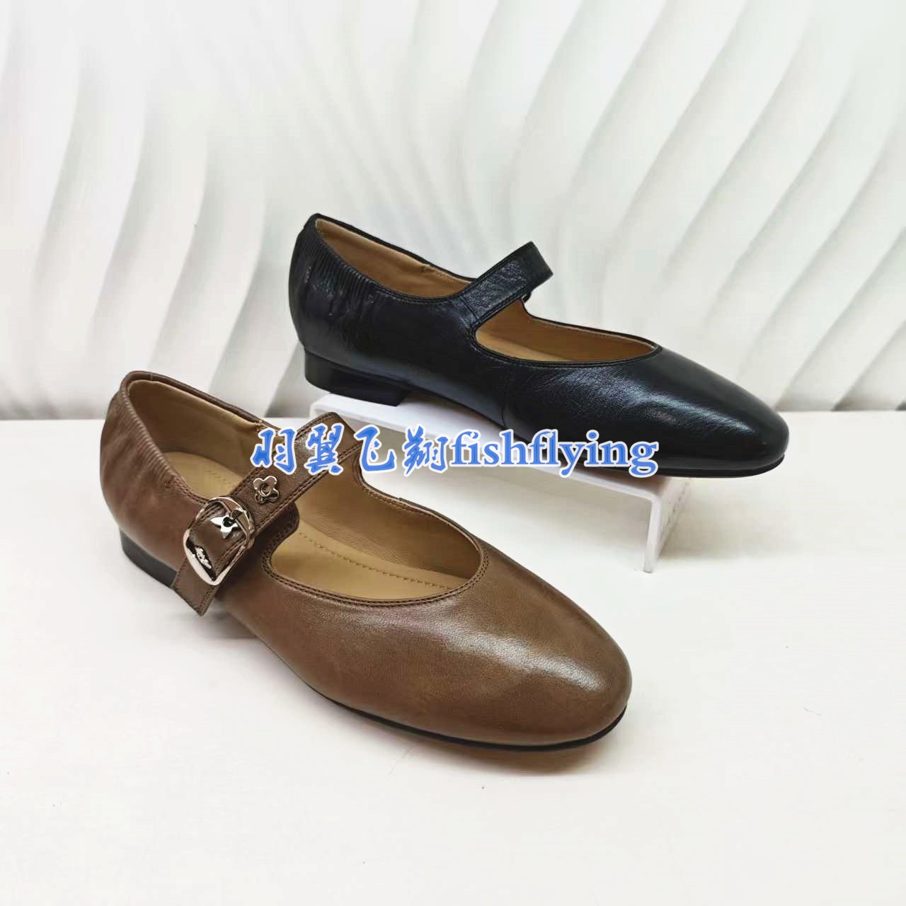KS264205卡迪娜专柜正品2026春夏季新款圆头一字扣平底棕色女单鞋