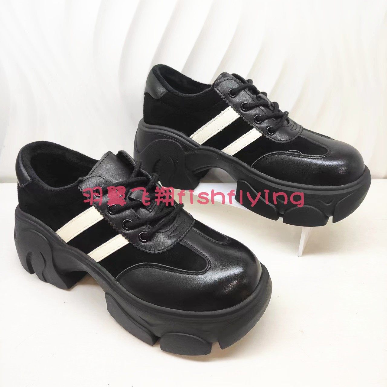 KCA244301卡迪娜专柜正品2024秋冬新款厚底休闲复古加绒德训女鞋