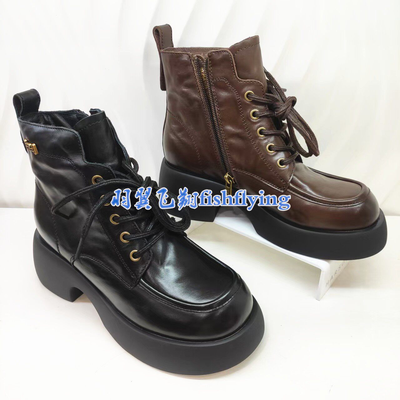 HA254105正品Harson/哈森2025秋冬季马丁厚底加绒保暖靴女短靴