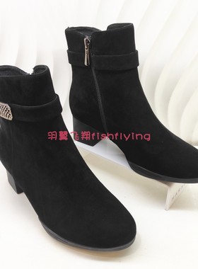 卡迪娜专柜正品2022秋冬靴加绒保暖时装女靴通勤橡胶软底KA221558