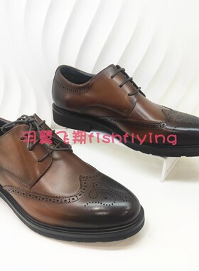 ML96632哈森男鞋专柜正品四季款一脚蹬正装欧版复古男士皮鞋棕色