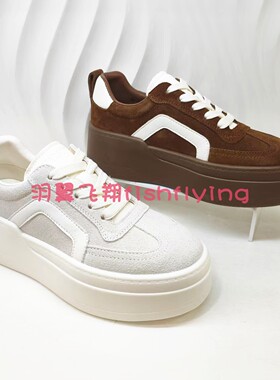 HCL250605harson/哈森专柜正品2025年春秋新款运动厚底休闲女板鞋