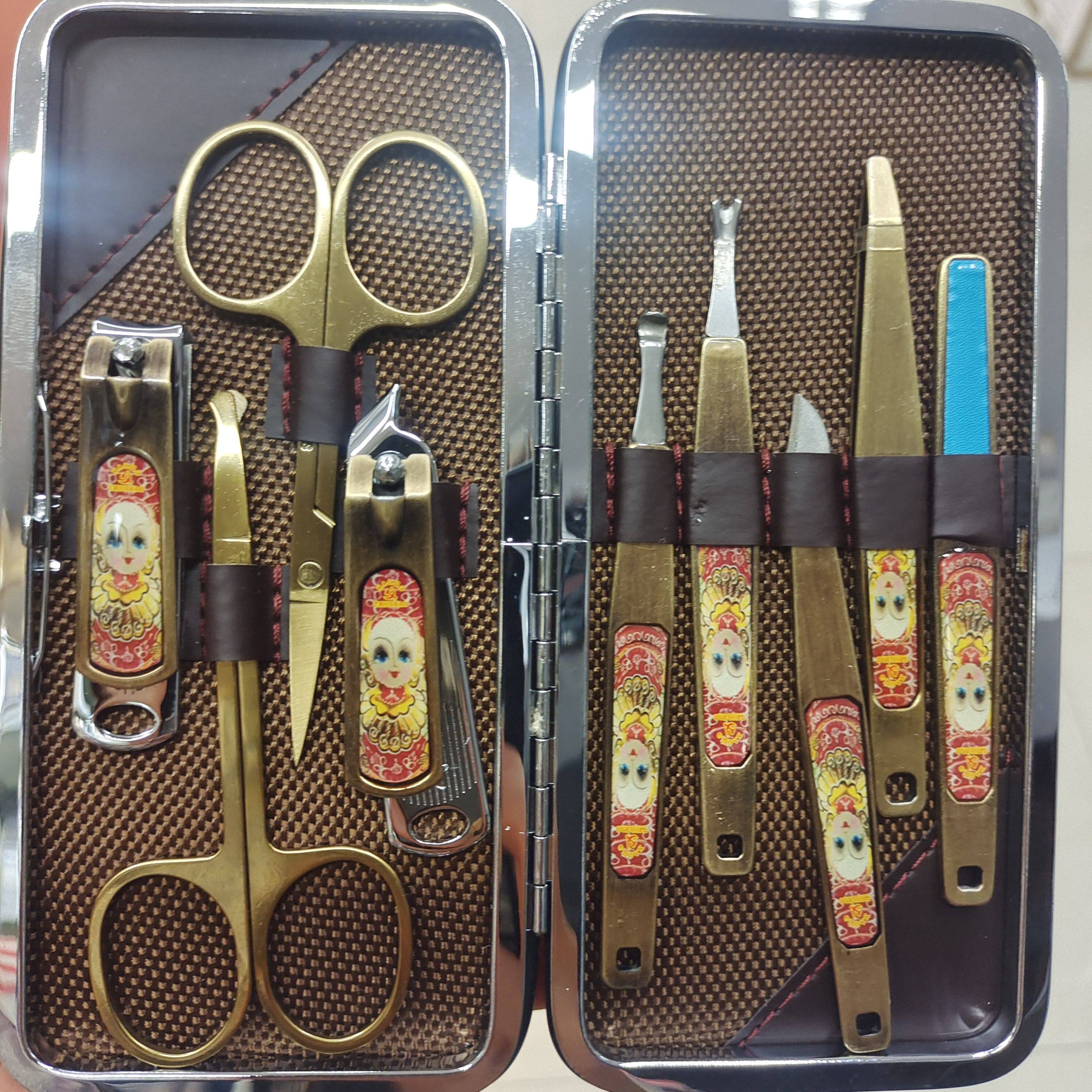 무료 배송 러시아 손톱깎이|손톱깎이 매니큐어 도구 TЯHBXAO 마트료시카 인형 9종 청소 세트 선물