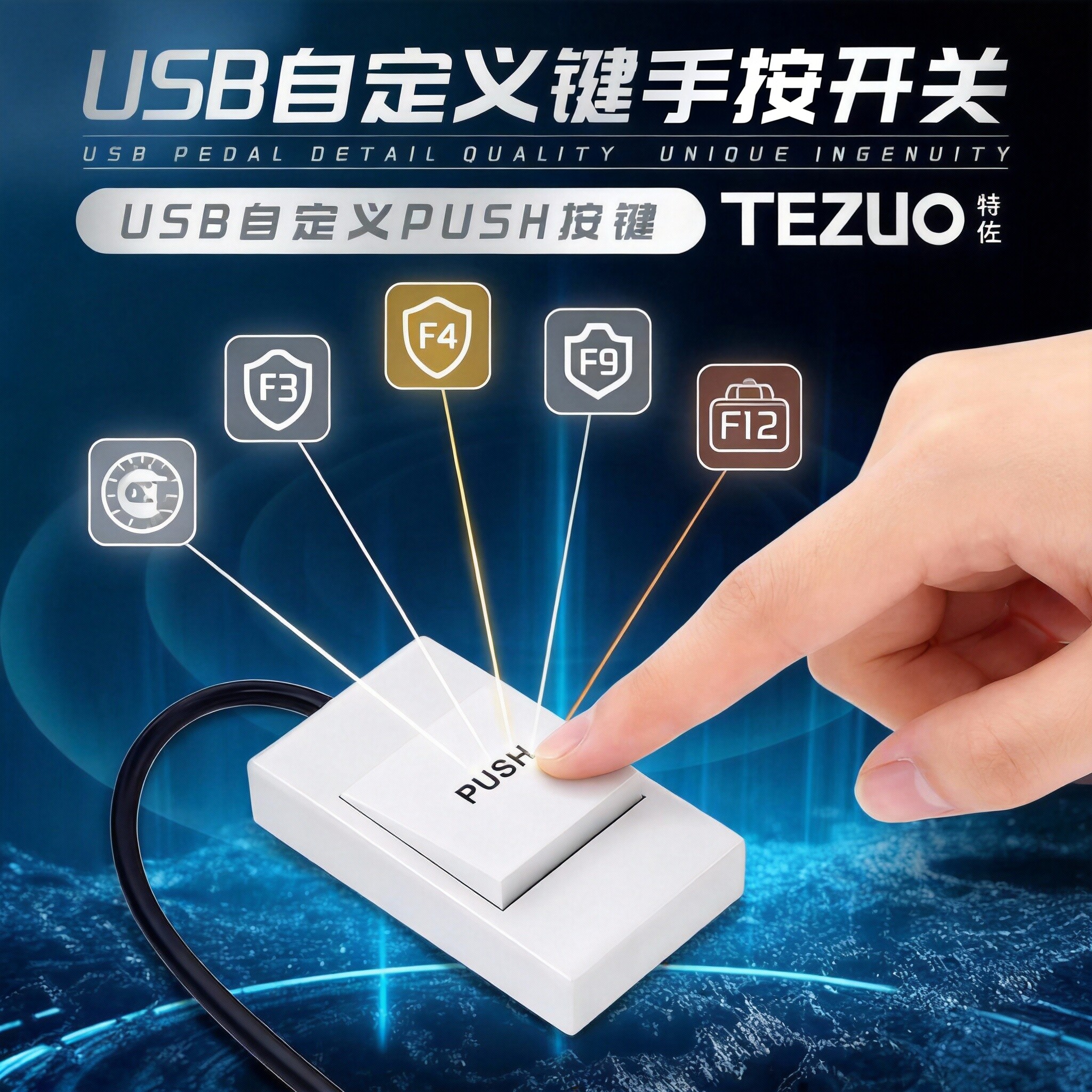 TEZUO医疗B超手按USB脚踏开关