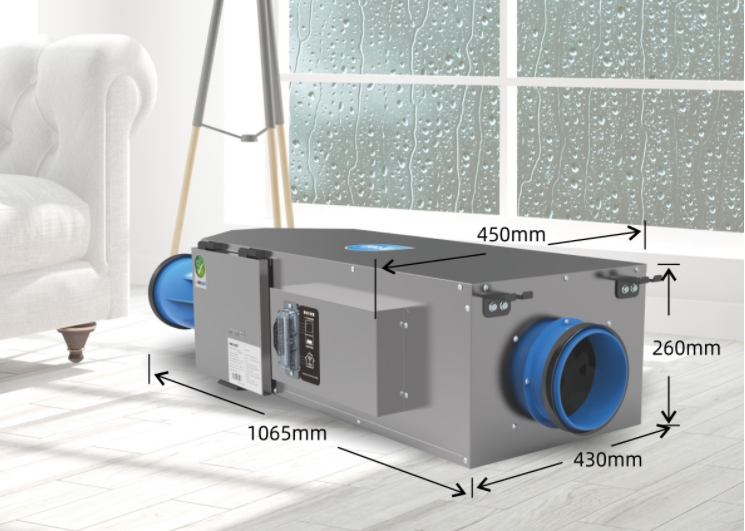 德国曼瑞德新风除湿一体机除霾净化新风deh40吊顶式除湿机35l /天