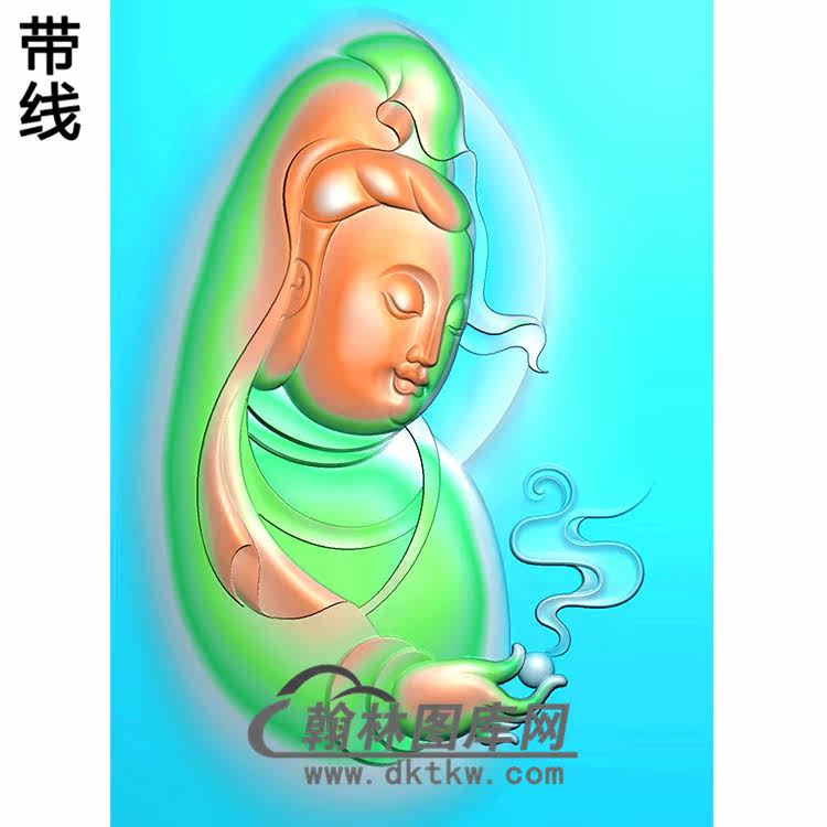 观音菩萨头像bgy-612精雕图浮雕图玉雕木雕图灰度图jdp/bmp/46牌