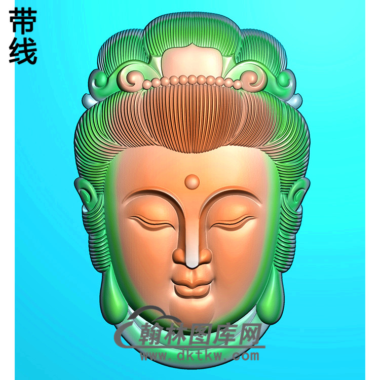 观音菩萨头像bgy-580精雕图浮雕图玉雕木雕图灰度图jdp/bmp/46牌