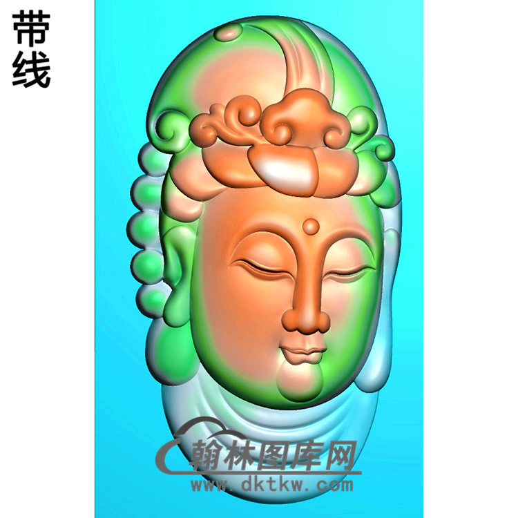 观音菩萨头像bgy-618精雕图浮雕图玉雕木雕图灰度图jdp/bmp/46牌
