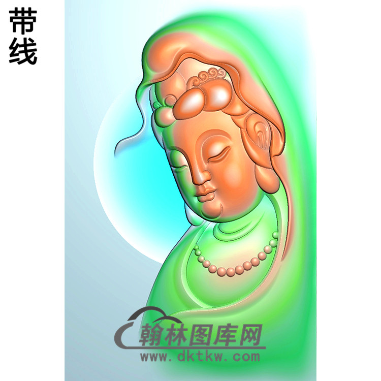 观音菩萨头像bgy-605精雕图浮雕图玉雕木雕图灰度图jdp/bmp/46牌