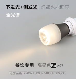 餐饮专用PAR20灯泡调焦LED节能E27螺口全光谱高显色聚光射灯光源