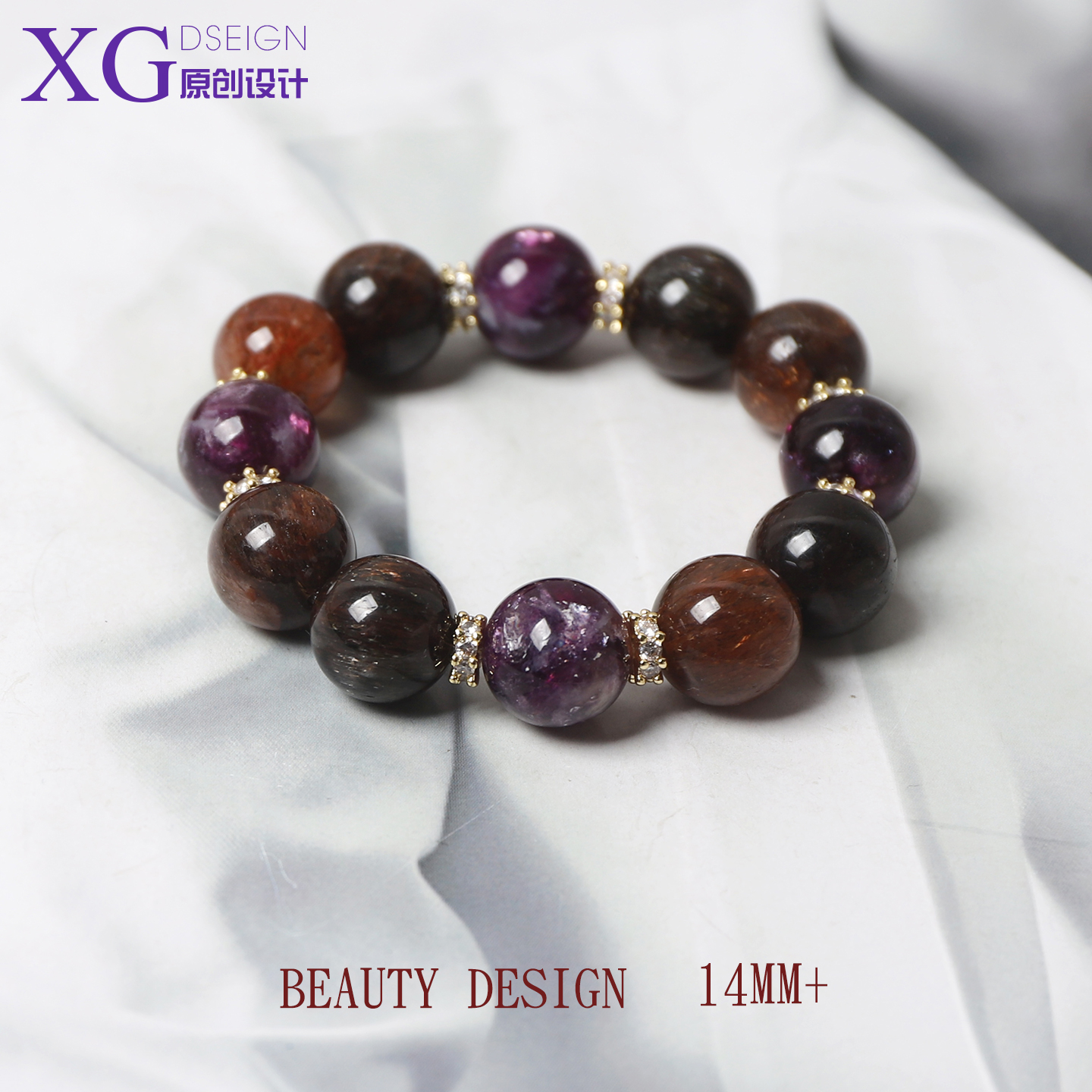 14m黑金原创设计款水晶手链