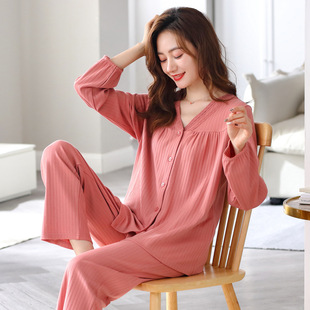 睡衣女士秋冬季长袖2026年V领新款高级感女款春秋棉薄大码家居服