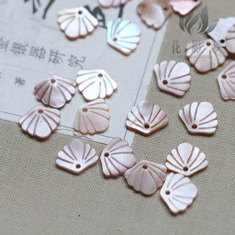 粉贝迷你小扇形花瓣吊坠*花影梦发簪发饰头饰diy配件