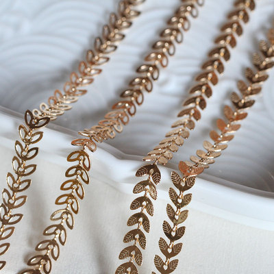 古风保色树叶子发簪材料花影链条