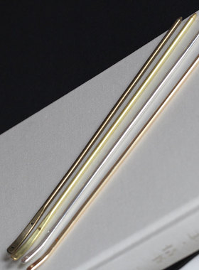 花影梦汉服步摇发簪DIY配件头饰品材料*155mm黄铜弯头双孔簪棍