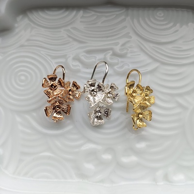 古风汉服步摇发簪头饰品黄铜耳勾