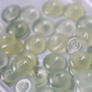 15mm岫玉平安扣吊坠璎珞古风挂坠汉服手链*花影梦饰品DIY配件材料