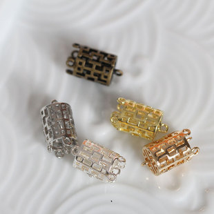 花影梦古风汉服步摇发簪DIY配件头饰品材料*黄铜镂空圆柱间饰挂头