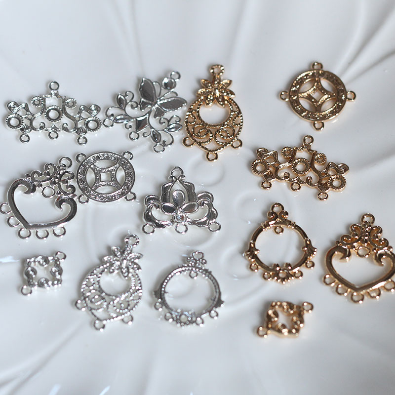 铸铜云纹爱心水滴间饰流苏耳环合集吊坠发簪材料花影梦汉服配件