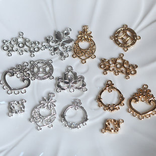 铸铜云纹爱心水滴间饰流苏耳环合集吊坠发簪材料花影梦汉服配件