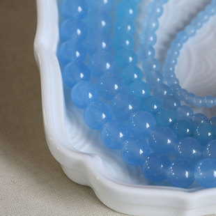 古风宫花发簪DIY配件饰品材料*散珠*蓝玉髓