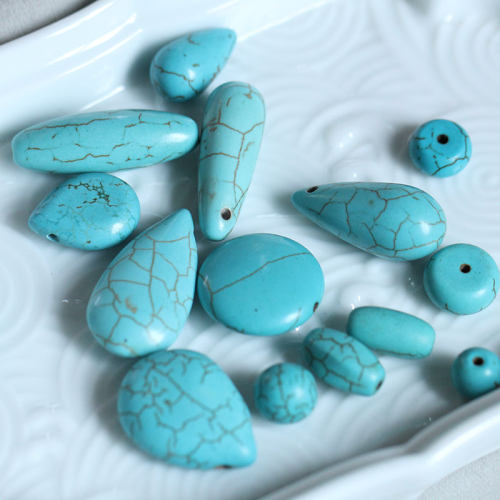 花影梦合成仿绿松石散珠水滴