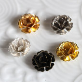 花影梦古风汉服步摇发簪DIY配件头饰饰品材料 14mm铜质小玫瑰黄铜