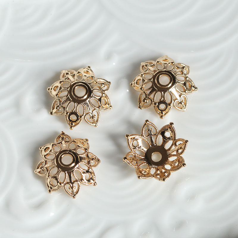 花影梦黄铜保色珠托花托