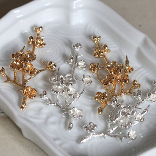 保色黄铜铸铜梅花树枝暗香疏影*花影梦发簪发饰汉服头饰DIY配件