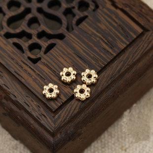 花影梦古风汉服步摇发簪DIY配件头饰饰品材料*保色金色梅花隔珠