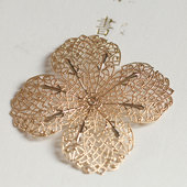 花影梦古风步摇发簪DIY配件头饰品材料 黄铜大号四瓣花片85