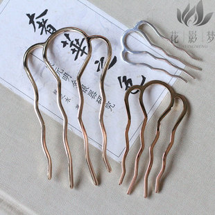 黃銅四齒發(fā)梳49mm 花影夢(mèng)古風(fēng)步搖發(fā)簪DIY配件頭飾飾品材料 88mm