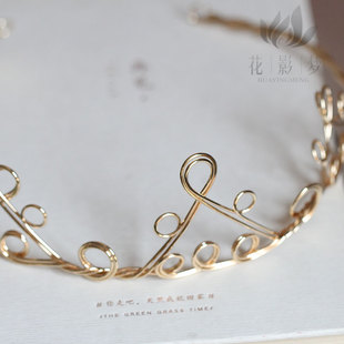 黄铜绕线皇冠发冠底座*花影梦发簪发饰头饰DIY配件