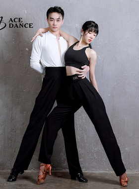 ACE dance瑰意拉丁舞裤摩登舞裤秋冬男女同款情侣国标练功裤DA182