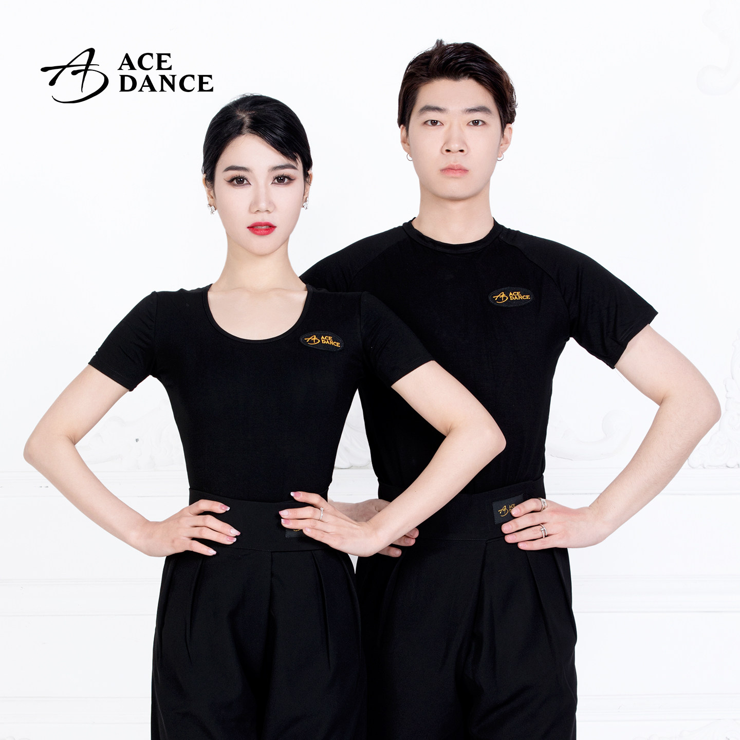 ACE dance拉丁舞摩登国标男女同款圆领棉短袖舞蹈上衣广场舞SY218