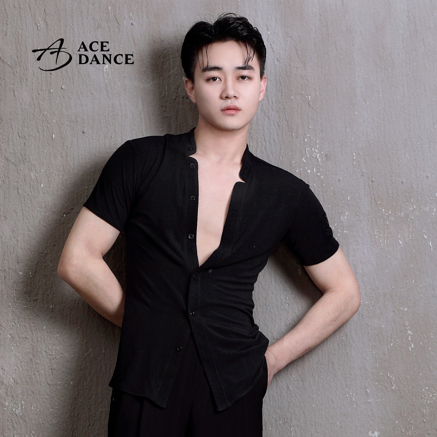 ACEdance瑰意成人男拉丁舞春夏设计款男士衬衫长短袖练功服SY186