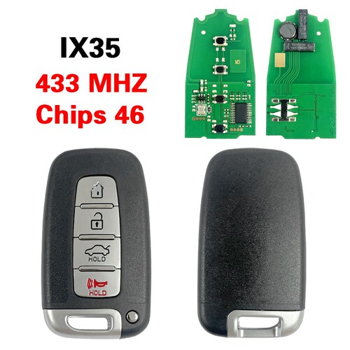 适用现代 IX35  I30 4键汽车智能钥匙 ID46 Chip 433MHz