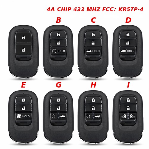 适用新本田XRV CRV HRV智能卡433MHZ 4A Chip FCC ID : KR5TP-4