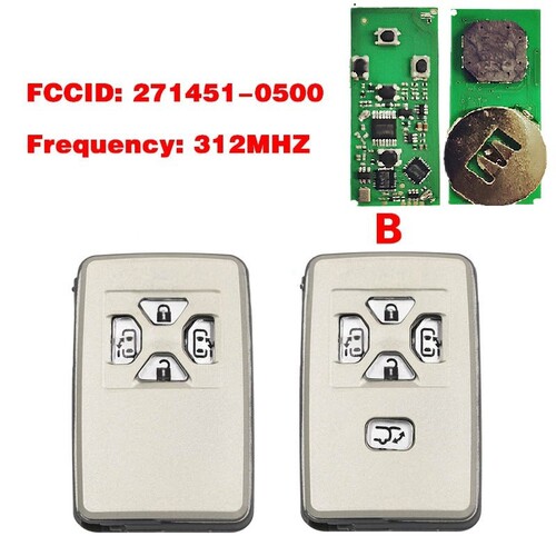 适用丰田4/5键智能卡FSK 312.5MHz DST40 P1:94 ID71 271451-0500