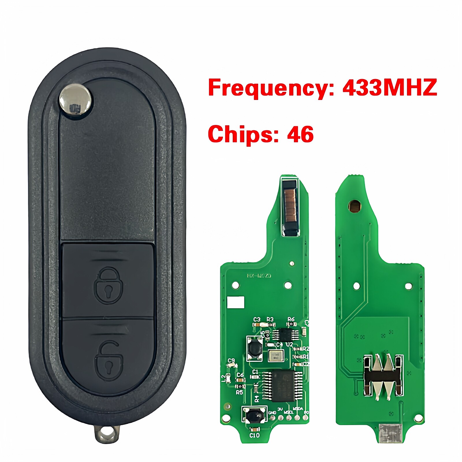适用2011-2015款名爵MG3  2键折叠遥控汽车钥匙433MHz ID46