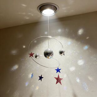 星星夜空反光挂饰手工DIY材料包礼物阳光捕手迪斯科星球平衡吊饰