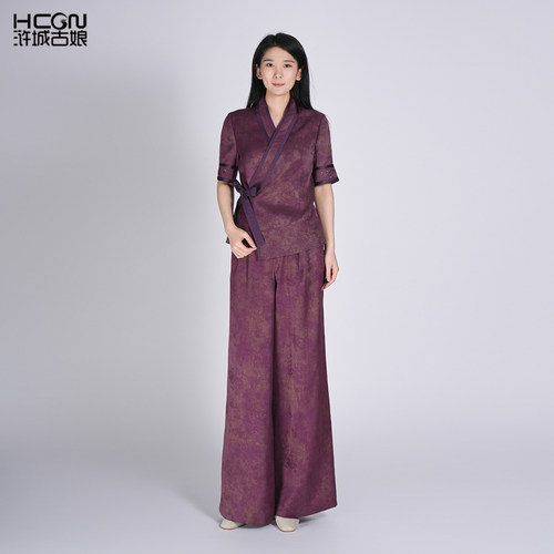 浒城古娘新款桑蚕丝复古气质通勤上衣香云纱新中式国风套装女夏季